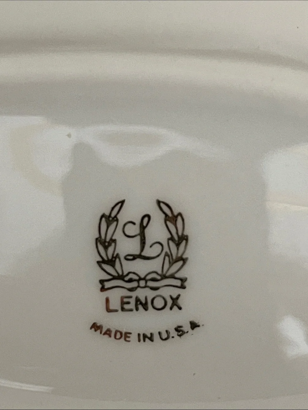 Lenox Monaco Made in USA Oval Serving Platter with Gold-Trim Handles